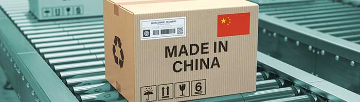 Made in China box on conveyor